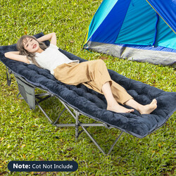 Vilstolspude blå 190x70 cm kristallvelvet med fastgørelse til udendørs brug