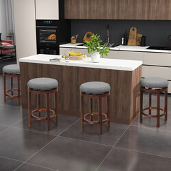 2 stk barstole grå drejelig sæde gummitræ ben 42x42x66 cm