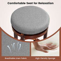 2 stk barstole grå drejelig sæde gummitræ ben 42x42x66 cm