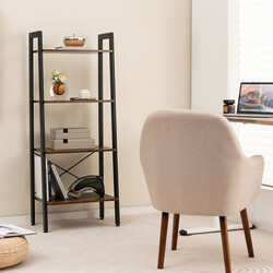 Boghylde metal rustik brun 56x34x138 cm fire niveauer