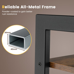 Boghylde metal rustik brun 56x34x138 cm fire niveauer