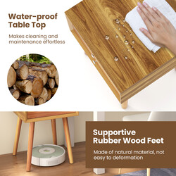 Natbord i gummitræ og MDF 40x40x59