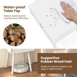 Natbord 2 skuffer hvid gummitræ MDF 40x40x59