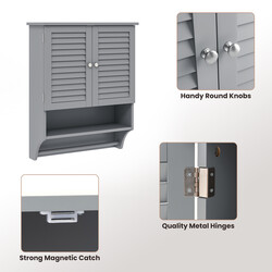Vægskab MDF grå 58x22x75 cm hængende badeværelse lamelldøre
