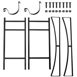 Brændeholder sort metal 84x33x76 cm med aftagelige tændeholdere