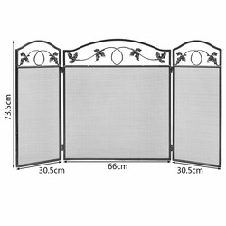 Ildstedsbeskyttelse i sort jern justerbar 127x73