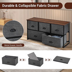 Opbevaringsenhed med 5 skuffer grå metalramme MDF 100x30x53