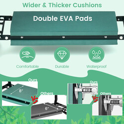 Sammenklappelig havepall med EVA-pude værktøjspose grøn sort 58x27
