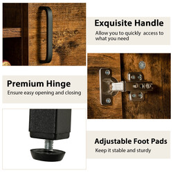 Sideboard træ rustik brun 120x40x85 cm med vinholder