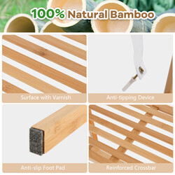 Bambusbogreol med tippebeskyttelse 4 niveauer 60x35