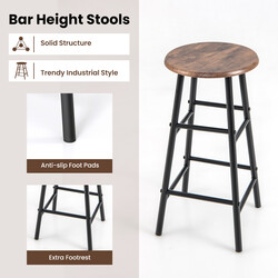 Barbord i MDF og metal med vinflaskeopbevaring 120x40 cm to barstole