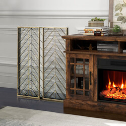 Pejsesikring bronze metal 133 x 78 cm trepanel sammenklappelig