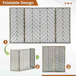 Pejsesikring bronze metal 133 x 78 cm trepanel sammenklappelig