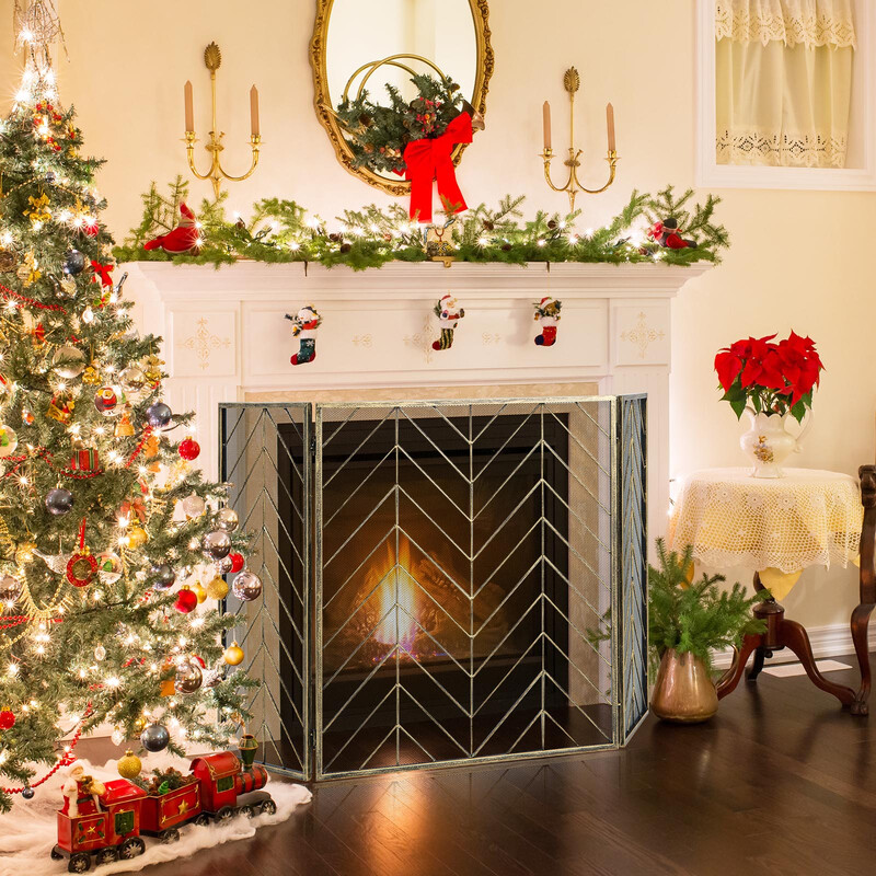 Pejsesikring bronze metal 133 x 78 cm trepanel sammenklappelig