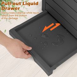 Affaldsspand 118 L sort harpiks med lås håndtag og væskebeholder