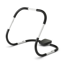 Mavetræner i stål med polstret nakkestøtte 100 kg sort hvid