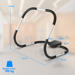 Mavetræner i stål med polstret nakkestøtte 100 kg sort hvid