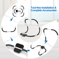 Mavetræner i stål med polstret nakkestøtte 100 kg sort hvid