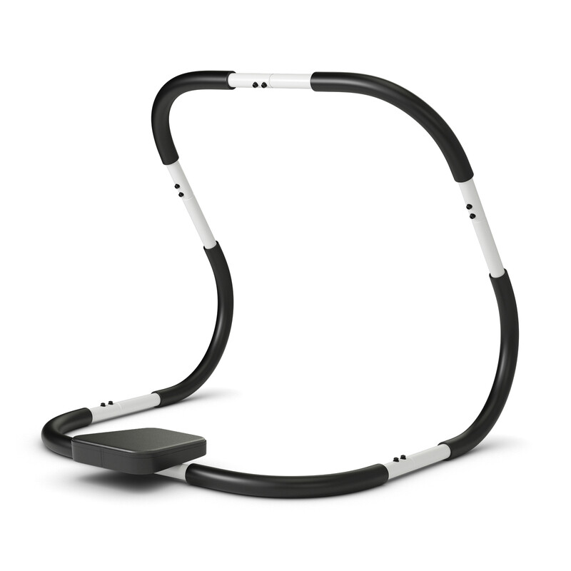 Mavetræner i stål med polstret nakkestøtte 100 kg sort hvid