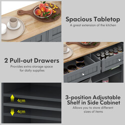 Sort MDF køkkenaffaldsskab 100x35x91 cm 2 skuffer justerbar hylde stor arbejdsflade