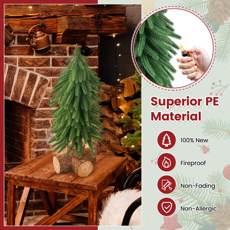 Kunstig juletræ 40 cm PE med 200 granspidser og træfod