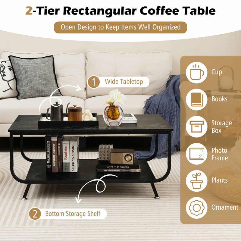 5 cm med marmoreffekt og to niveauer