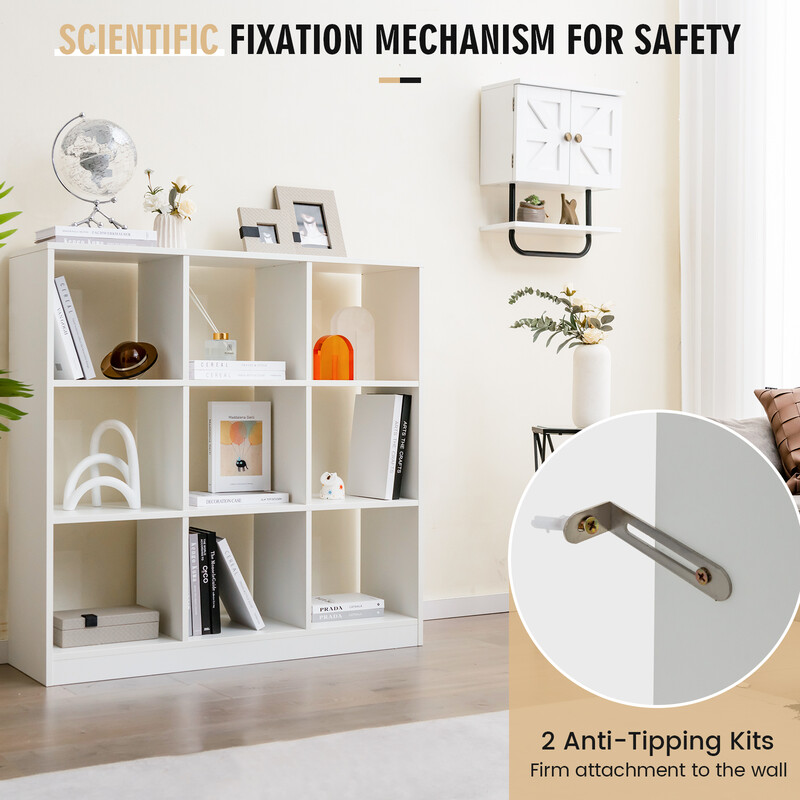 Barnhylde hvid træ 9 kasser 107