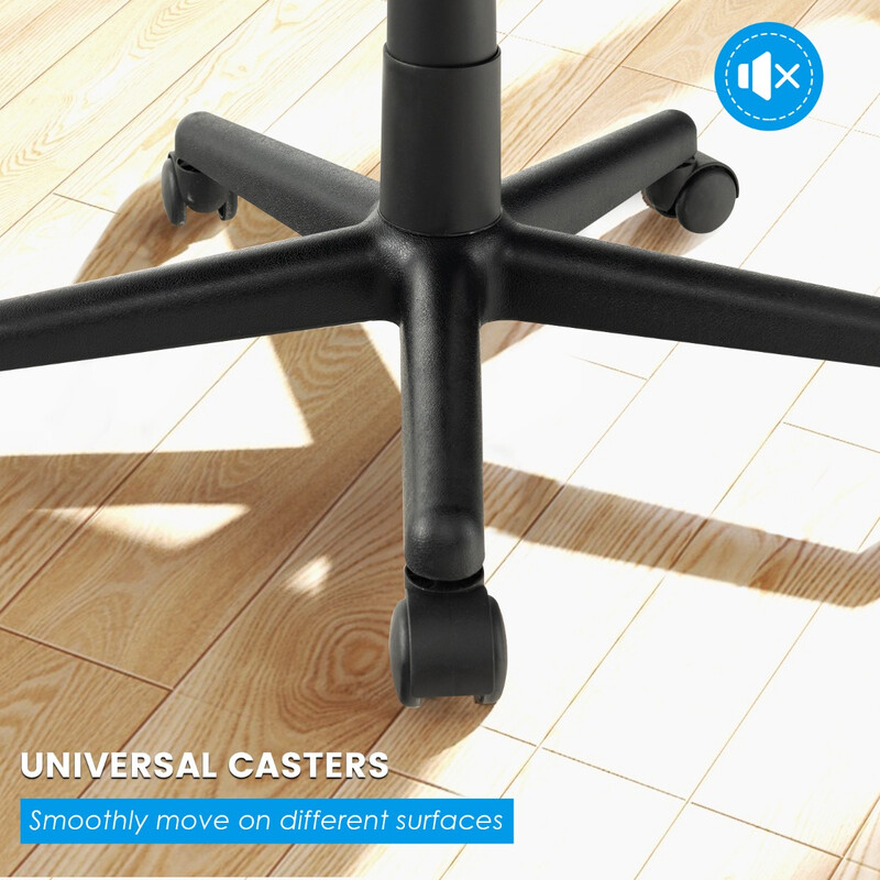 Kontorstol ergonomisk sort med justerbar rygstøtte og gyndefunktion