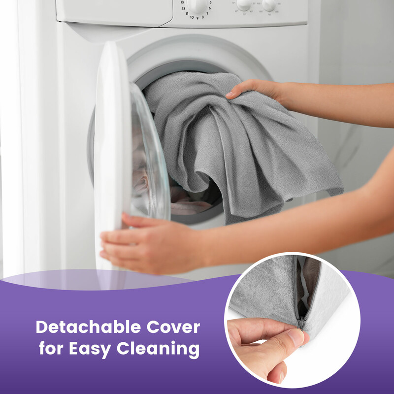 Ergonomisk kilpude kort plysch skum grå 51x32x63 cm