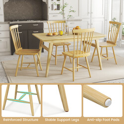 2 Windsor stole i gummitræ høj ryg fodstøtte 180 kg til spisestue