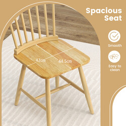 2 Windsor stole i gummitræ høj ryg fodstøtte 180 kg til spisestue