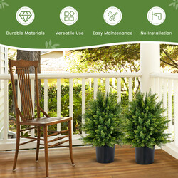 2 kunstige cedertræer 55 cm indendørs med potte PE PVC