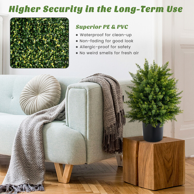 2 kunstige cedertræer 55 cm indendørs med potte PE PVC