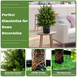 2 kunstige cedertræer 55 cm indendørs med potte PE PVC