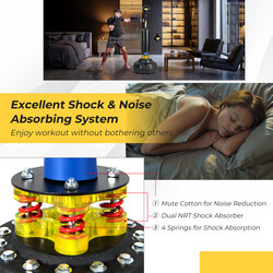 Reflexstang med to hastighedsboller og justerbar boksepose justerbar højde 168-201 cm