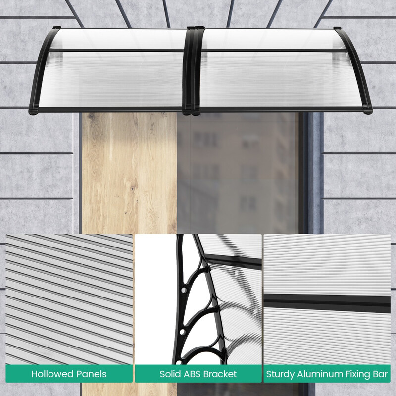 Dør- og vinduesmarkise grå polycarbonat 122x99 cm UPF50+
