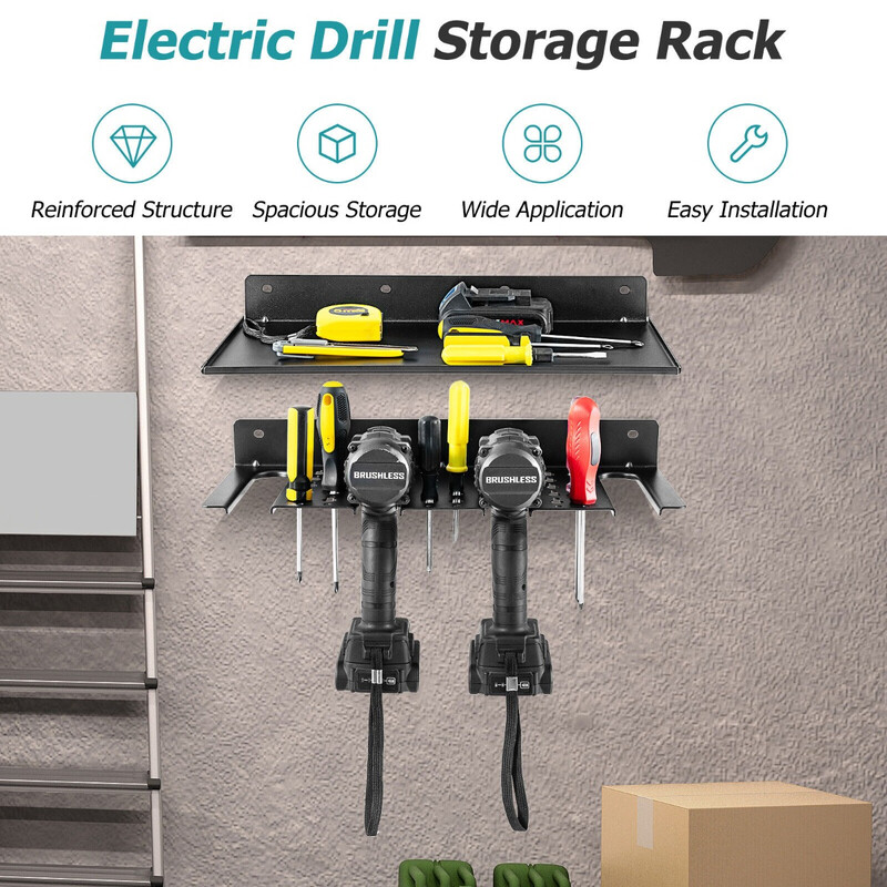 Vægghylde i kulstål 43x21