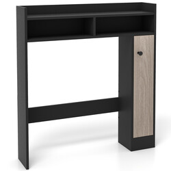 Opbevaringsskab over toilet MDF og spånplade sort 88x18x100 cm to justerbare hylder