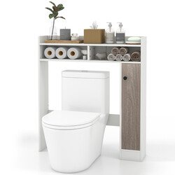 Opbevaringsskab til over toilet hvid MDF 88x18x100 cm med justerbare hylder