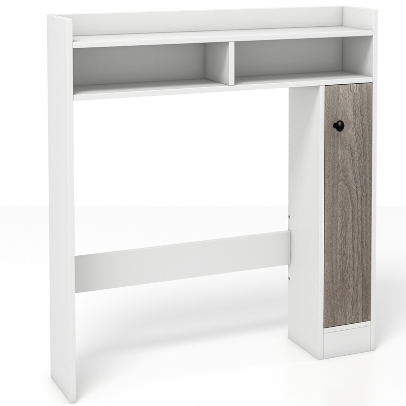 Opbevaringsskab til over toilet hvid MDF 88x18x100 cm med justerbare hylder