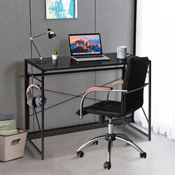 Sammenfoldeligt skrivebord træ og metal 100 x 50 cm sort 115 kg