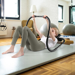 Mavetræner med blødt greb sort stål 100 kg kapacitet