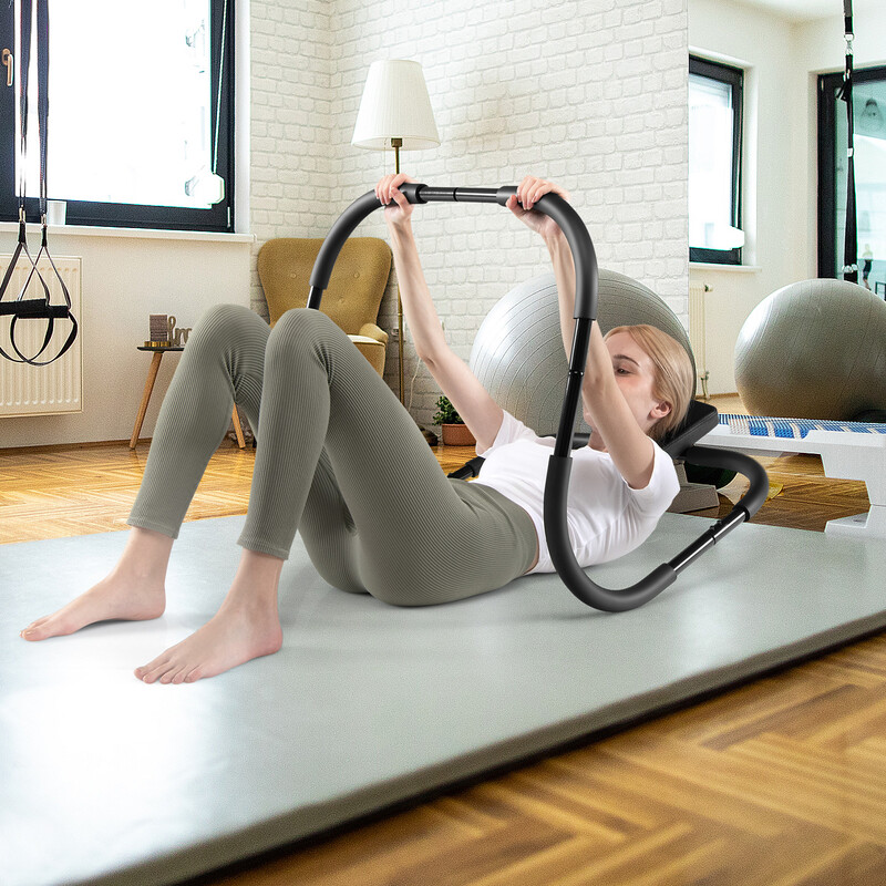 Mavetræner med blødt greb sort stål 100 kg kapacitet