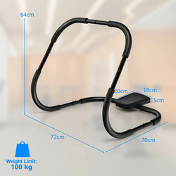 Mavetræner med blødt greb sort stål 100 kg kapacitet