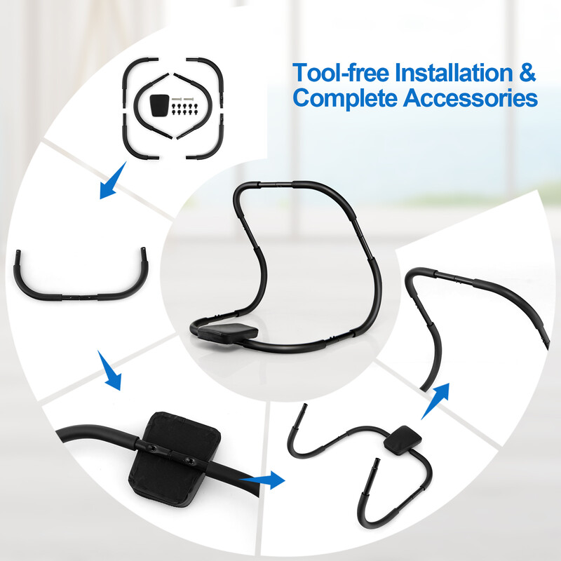 Mavetræner med blødt greb sort stål 100 kg kapacitet