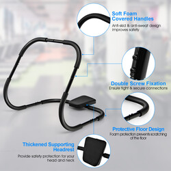 Mavetræner med blødt greb sort stål 100 kg kapacitet