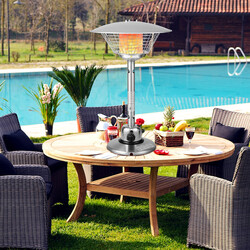 Terrassvarmer rustfrit stål og aluminium 3200W 54x90 cm bærbar