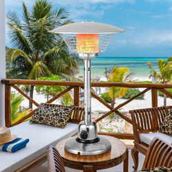 Terrassvarmer rustfrit stål og aluminium 3200W 54x90 cm bærbar