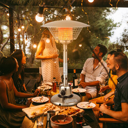 Terrassvarmer rustfrit stål og aluminium 3200W 54x90 cm bærbar