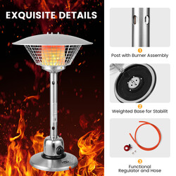 Terrassvarmer rustfrit stål og aluminium 3200W 54x90 cm bærbar